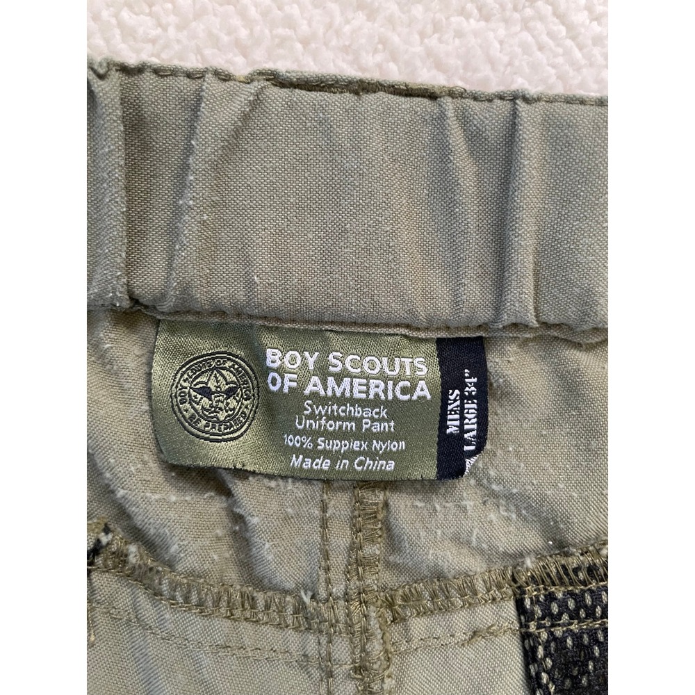 Boy Scouts of America Mens Large Switchback Uniform Pant Green Convertible Cargo - Picture 2 of 16